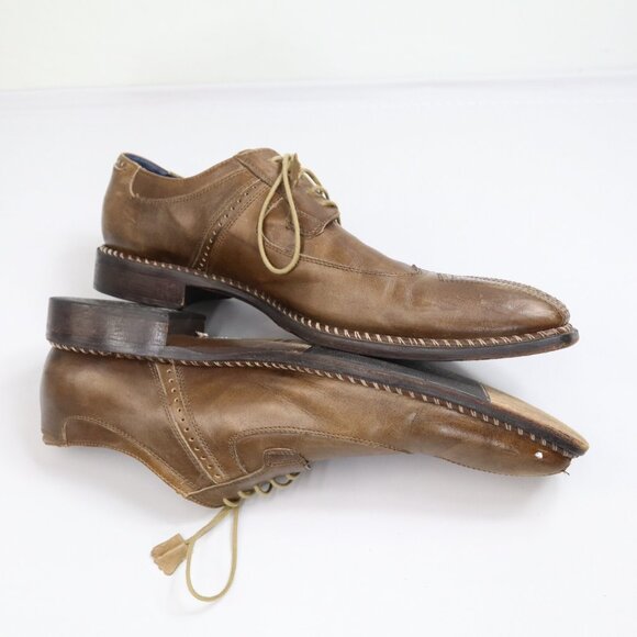 Passo Per Passo Brogues Leather Hand Made Italy Shoes Size 44 Wingtip Oxford - Picture 7 of 11